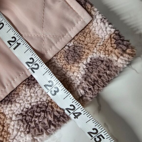Como Vintage Half Zip Sherpa Athletic Sweater Leopard Print Brown Women's Large - Picture 9 of 10